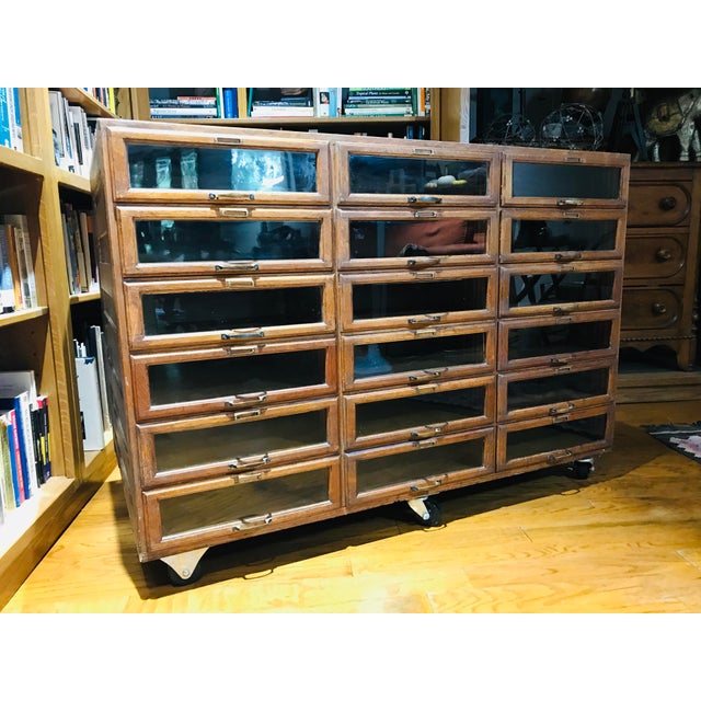Vintage Oak Wood Shop/Haberdashery Storage Chairish