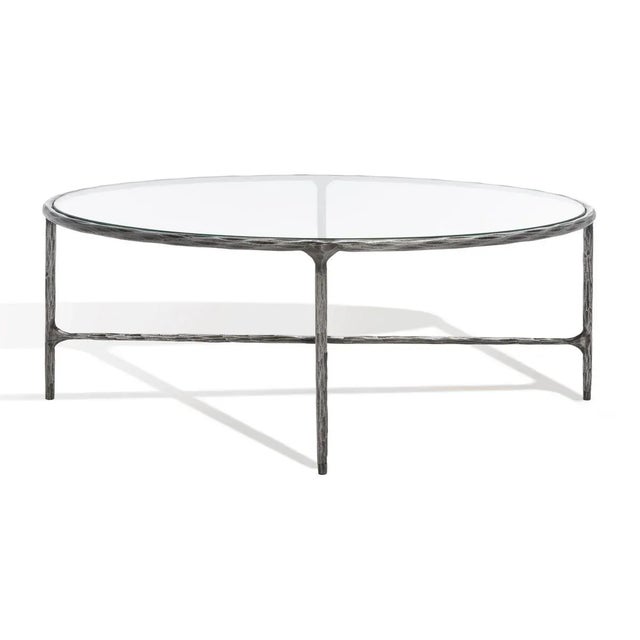 Silver Jessa Oval Metal Coffee Table - Silver For Sale - Image 8 of 8