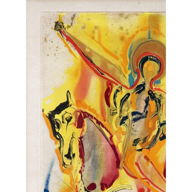 Salvador Dali, Le Cavalier Triomphant, 1973, Drypoint Etching on Chromolithograph For Sale - Image 3 of 12