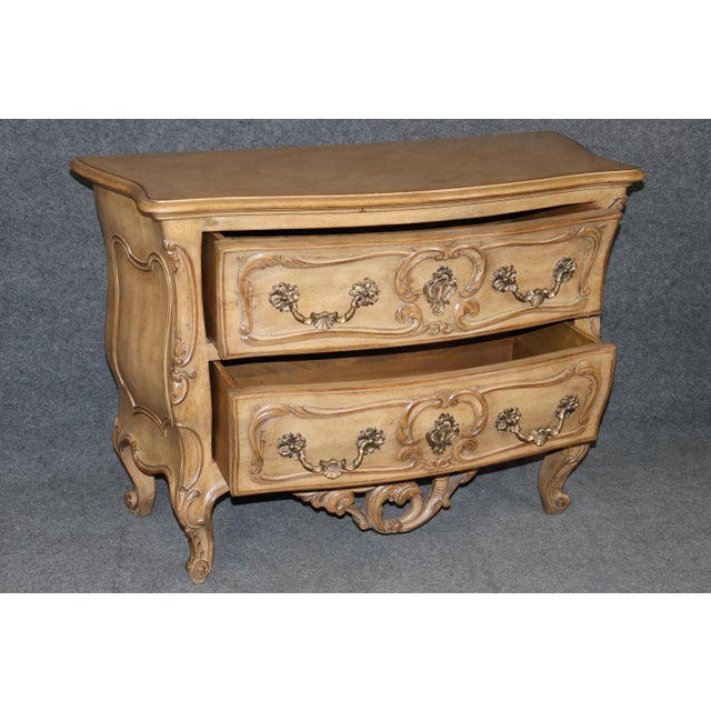 Pair Country French Carved Drawer Commodes by Auffray Furniture For Sale In Philadelphia - Image 6 of 14
