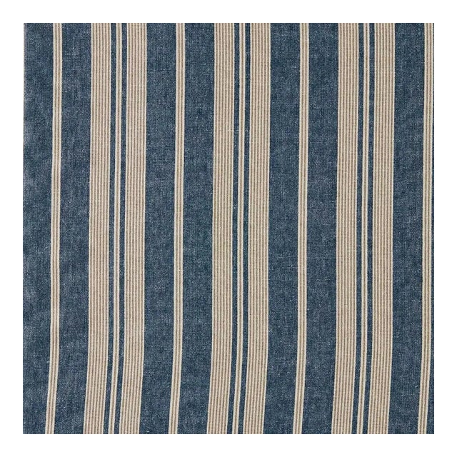 Sanderson Amberley Stripe Fabric in Jodhpur Blue - a sample For Sale