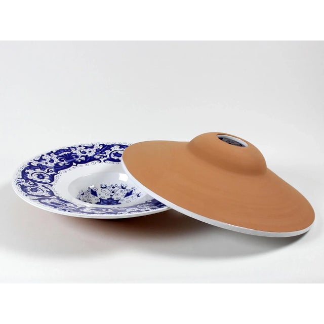 Blue Ceramic UFO Centerpiece by Manufatto, Set of 2 For Sale - Image 8 of 9