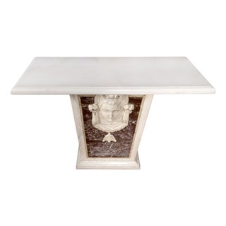 Console Tables in White Carrara Marble and Dark Red Marble, 19th Century, Set of 2 For Sale