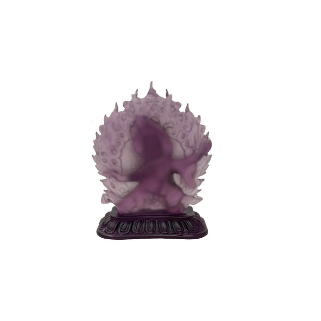 4" Amethyst Purple Crystal Glass Tibetan Guardian Deity Figure For Sale - Image 9 of 10