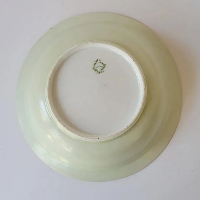 Rare Hand-Painted Bavarian Seashell Dessert Set, Signed Artist Porcelain Plates & Serving Bowl For Sale - Image 10 of 10
