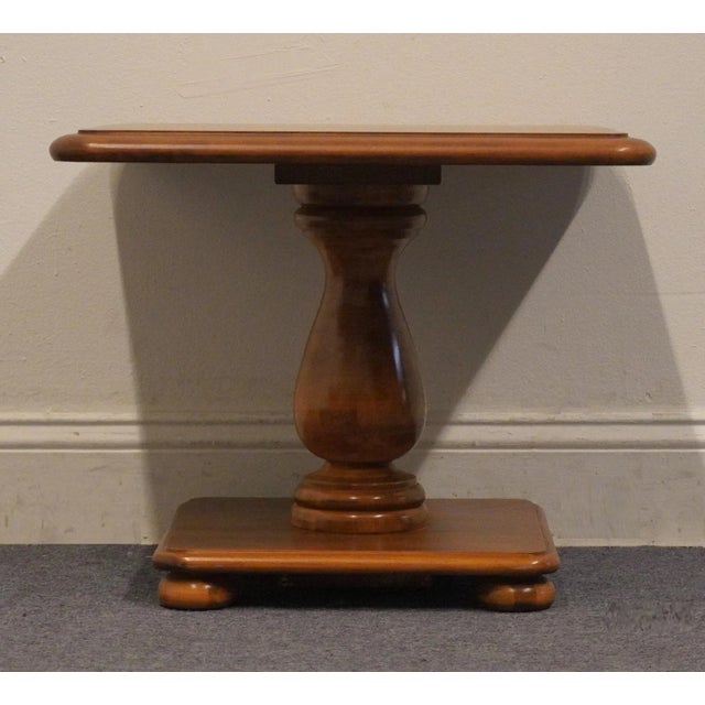 Brown Ethan Allen Heirloom Nutmeg Maple Colonial Early American 20" Square Accent Bunching End Table 10-8642 For Sale - Image 8 of 9