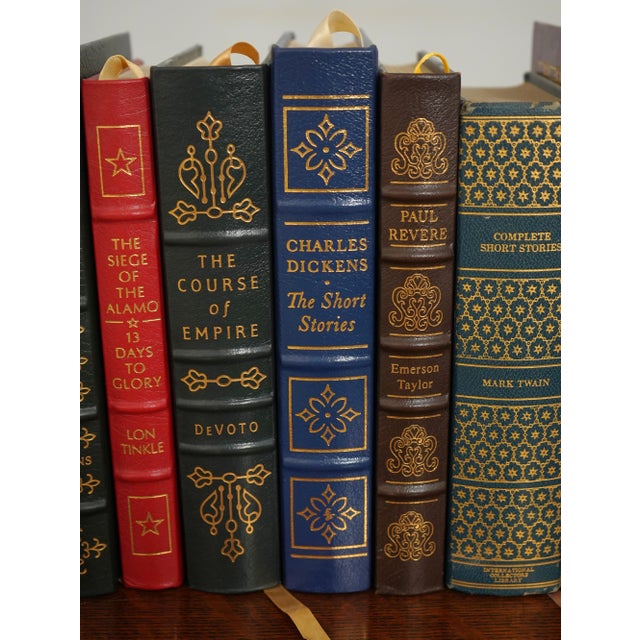 Set of 16 Gold Embossed Leather Bound Books W/ Gilt Edge by the Eaton Press For Sale - Image 4 of 12