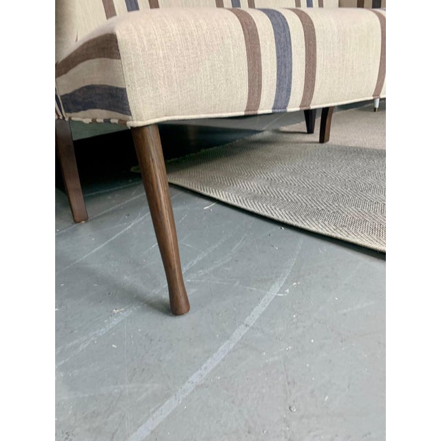Off-white Dining Bench With Linen Fabric For Sale - Image 8 of 8