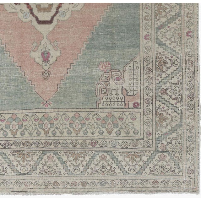 Vintage Turkish Oushak Area Rug 5ft 2in X 8 For Sale - Image 9 of 11