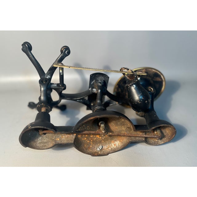 Brass 1900s Antique Balance Scale With Brass Scoop Farmhouse Kitchen Cast Iron Chatillon & Sons For Sale - Image 8 of 9