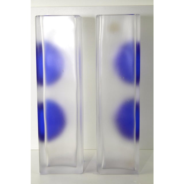 1960s Lead Crystal Segment Vases by C. J. Riedel for Riedel, 1960s, Set of 2 For Sale - Image 5 of 11