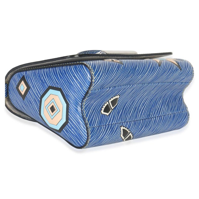 Blue Denim Aztec Epi Twist PM For Sale In New York - Image 6 of 9