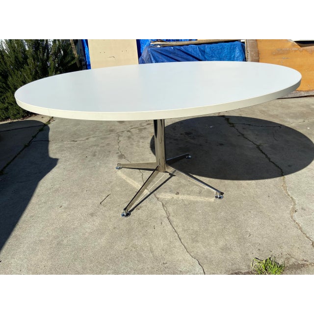 Chrome Oval Round Table For Sale - Image 9 of 13