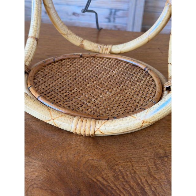 Vintage Hong Kong Rattan Loop Table Lamps - a Pair For Sale In Naples, FL - Image 6 of 12