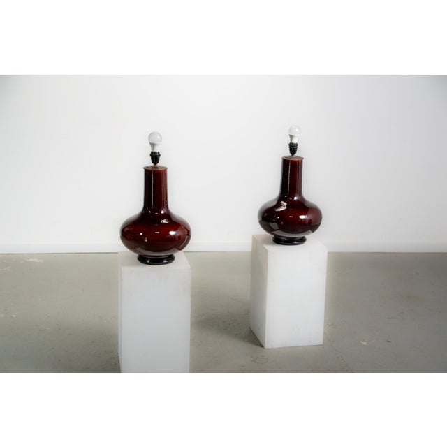 Vintage Ceramic Table Lamps, 1940s, Set of 2 For Sale - Image 9 of 12