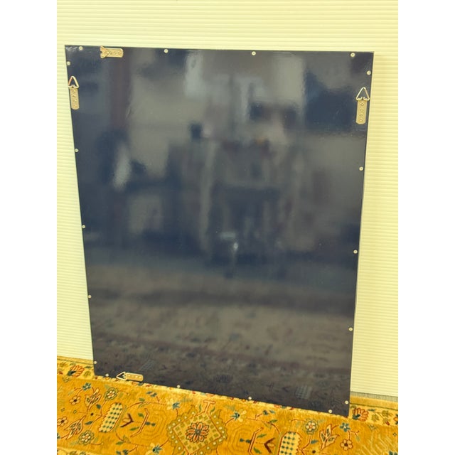 Chinoiserie Lacquered Faux Bamboo Wall Mirror, Navy For Sale - Image 10 of 12