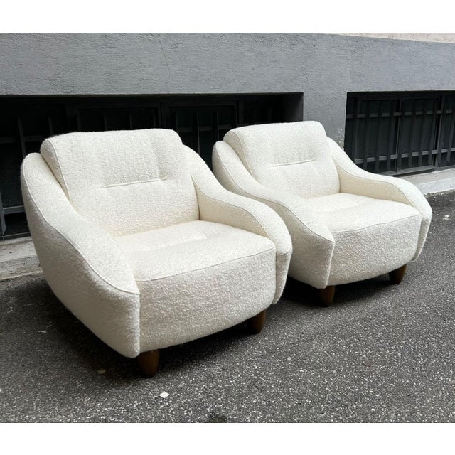 Torino Armchairs in Mohair and White Bouclé with Sinuous Armrests, 2000s, Set of 2 For Sale - Image 16 of 18