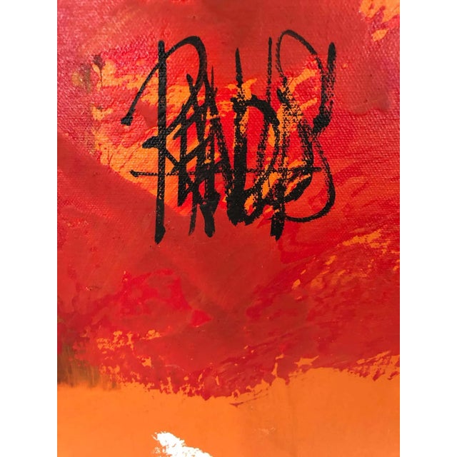 Metal 1970s Large Abstract Oil on Canvas by Lee Reynolds Burr for Vanguard Studios For Sale - Image 7 of 11