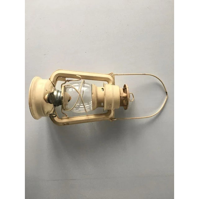 Ivory Czech Metal Meva Oil Lantern Lamp For Sale - Image 8 of 18