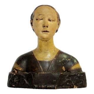 Antique European Renaissance Revival Plaster Bust For Sale