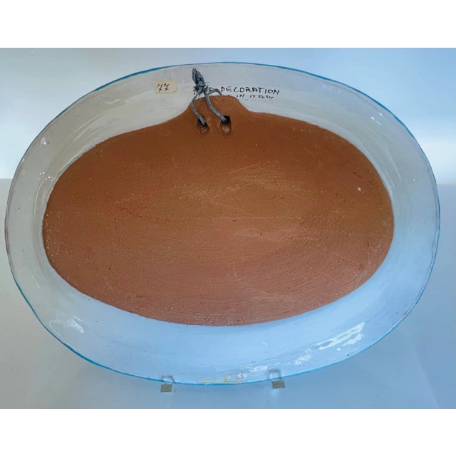 Signed, Doves and Artichokes Deruta Made in Italy Majolica Wall Hanging For Sale - Image 9 of 10