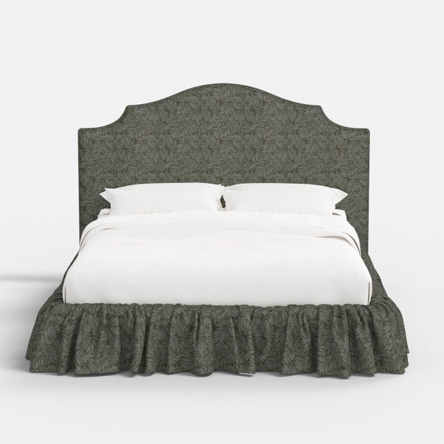 Not Yet Made - Made To Order Stoffer Home x Cloth & Company Thelma Ruffle Platform Bed in Geogian Vine Olive and Slate, Twin For Sale - Image 5 of 7