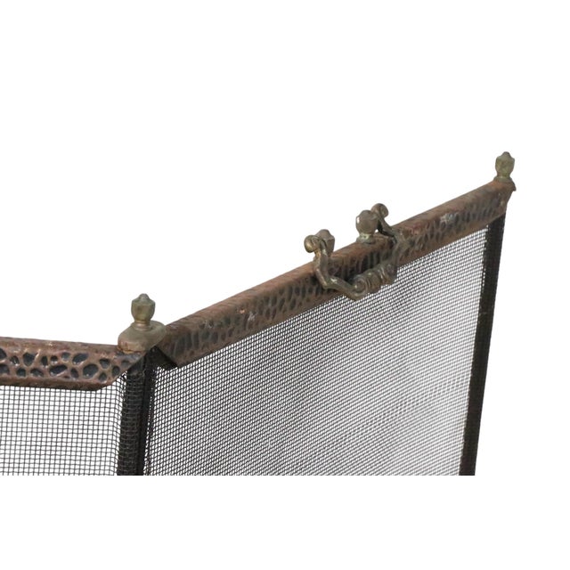 Vintage Folding Fireplace Screen Spark Guard C. 1920/30's For Sale - Image 10 of 12