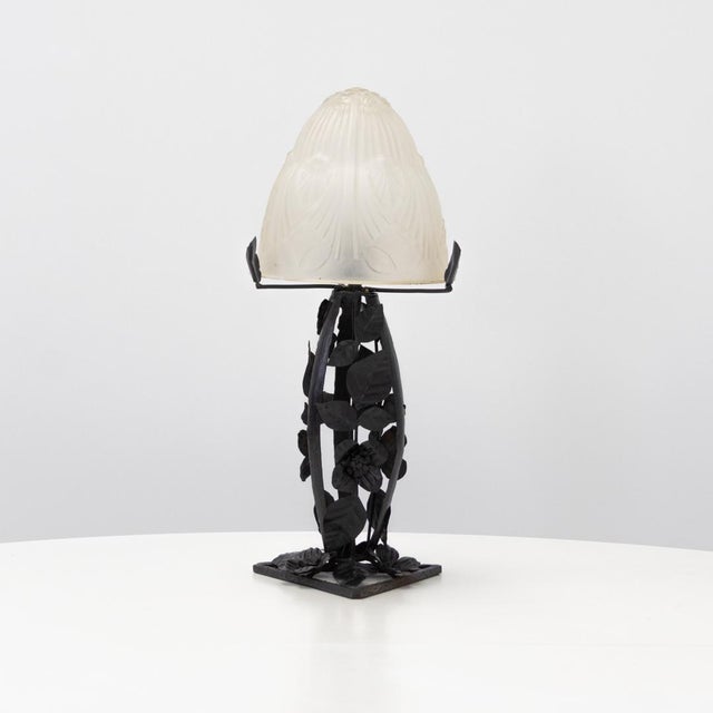 French Art Deco Wrought Iron Table Lamp, 1930s For Sale - Image 10 of 10