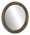 French Neoclassical Oval Black and Gilt Mirror, 1950s For Sale