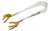 Silver Salad Tongs with Gold Claws For Sale