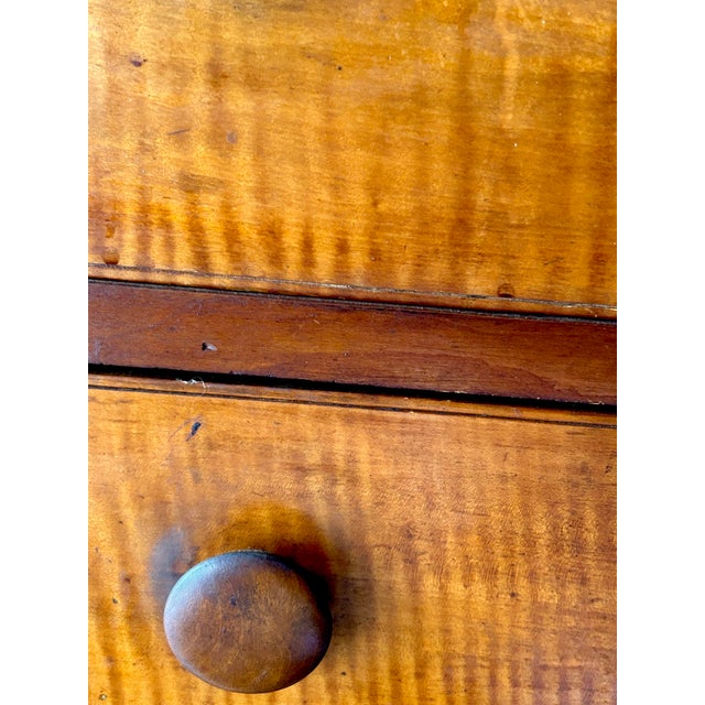 Antique Mid-Century, Modern , American Tiger Maple 4 Drawer Dresser, Circa 1840-1860 For Sale - Image 4 of 11