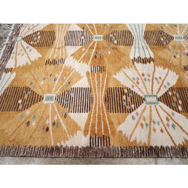 Textile Galerie Shabab Collection Late 20th Century Scandinavian Rya After Park, Gul by Barbro Nilsson For Sale - Image 7 of 10