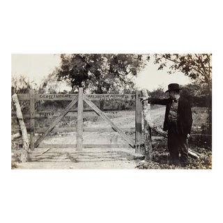 Vintage Snapshot Photograph Warning Sign on Gate Misspelled For Sale