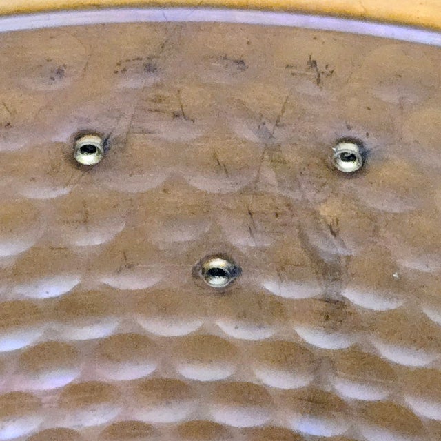 Vintage Hammered Copper Coal Scuttle Bucket With Brass Satyr Handle – Fireplace, Hearth, or Umbrella Stand For Sale - Image 11 of 11