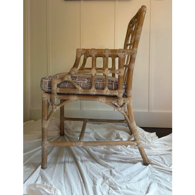 McGuire Cathedral rattan chairs from the 1980s. Chairs are in very good condition; I can find no imperfections. The foam...