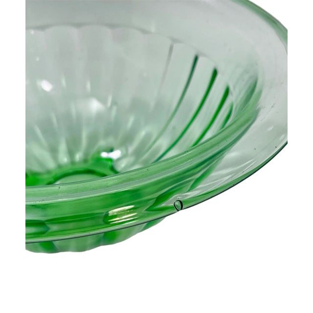 1940s Art Deco Green Glass Bowl For Sale - Image 4 of 6