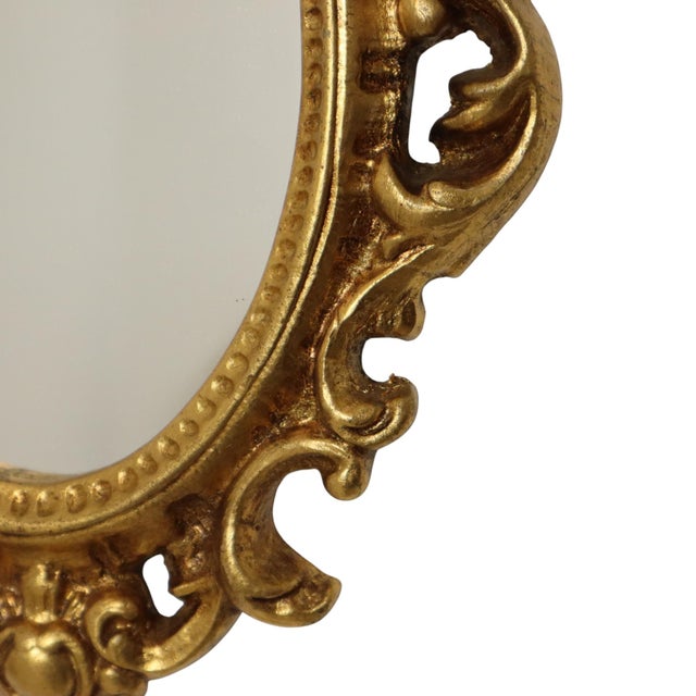 Gold Small French Crested Mirror with Gold Leaf Gilt For Sale - Image 8 of 18