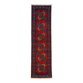 Red Philpa Tribal Wool Runner Rug With Geometric Medallions, 2'7" X 9'11" For Sale