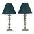 Late 20th Century Ornate, Silver Plated, Antique English Candlestick Table Lamps - a Pair For Sale