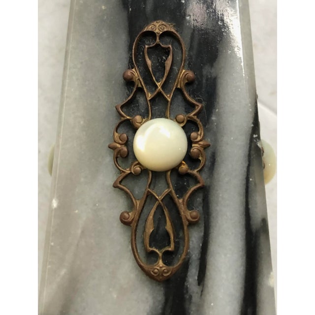 Gray Gray Marble Obelisk, Signed For Sale - Image 8 of 11