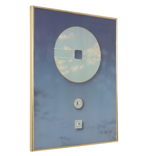 - 24.25"h, 31.75"w, 1.25"d (framed) - Lithograph, rope, metal frame - Condition: Excellent