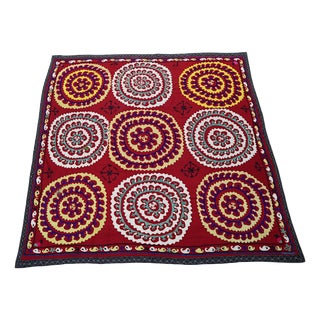 Vintage Hand Embroidered Suzani Wall Hanging, 1920s For Sale