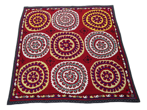 Vintage Hand Embroidered Suzani Wall Hanging, 1920s
