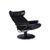 Set of Black Leather Jazz Recliner and Ottoman from Stressless For Sale - Image 4 of 17