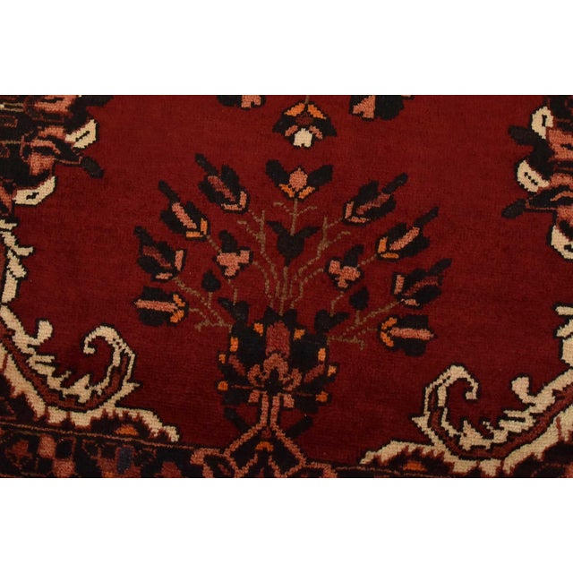 1990s Baloch Rug 7’5” X 11’3” Red Wool Vintage Traditional Hand-Knotted Carpet For Sale - Image 5 of 14