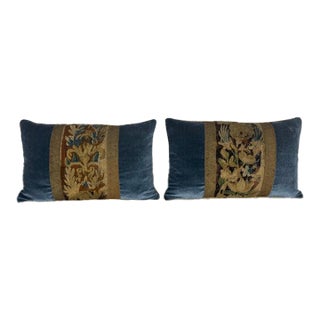 Pair of Pillows With 18th Century French Tapestry Panels by Melissa Levinson For Sale