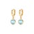 Natural Blue Topaz Hoop Earrings, Dainty Drop Minimalist Silver Hoops, December Birthstone Jewelry, A Pair For Sale - Image 4 of 5