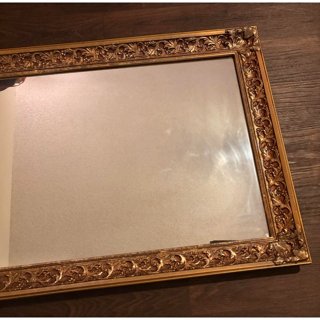 Vintage 1969 Hoyne Ind. Gold Wall Mirror Ornate Gold Hollywood Regency Model 400 For Sale - Image 4 of 7