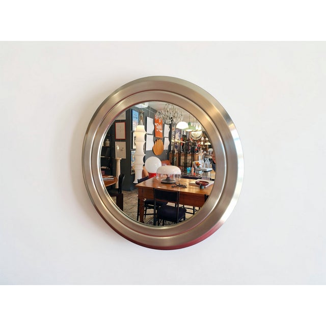 Mid-Century Modern Large Round Mirror by Gianni Moscatelli for Formanova, Italy, 1970s For Sale - Image 3 of 5