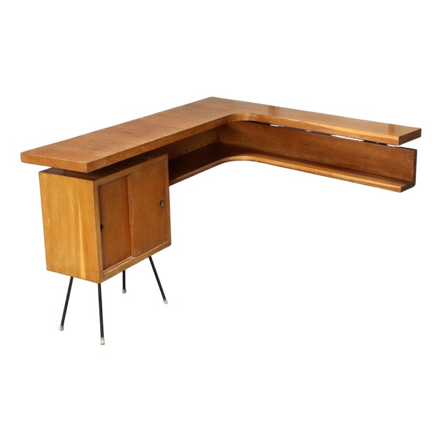 Vintage Corner Cabinet in Oak attributed to Marco Zanuso, Italy, 1950s For Sale